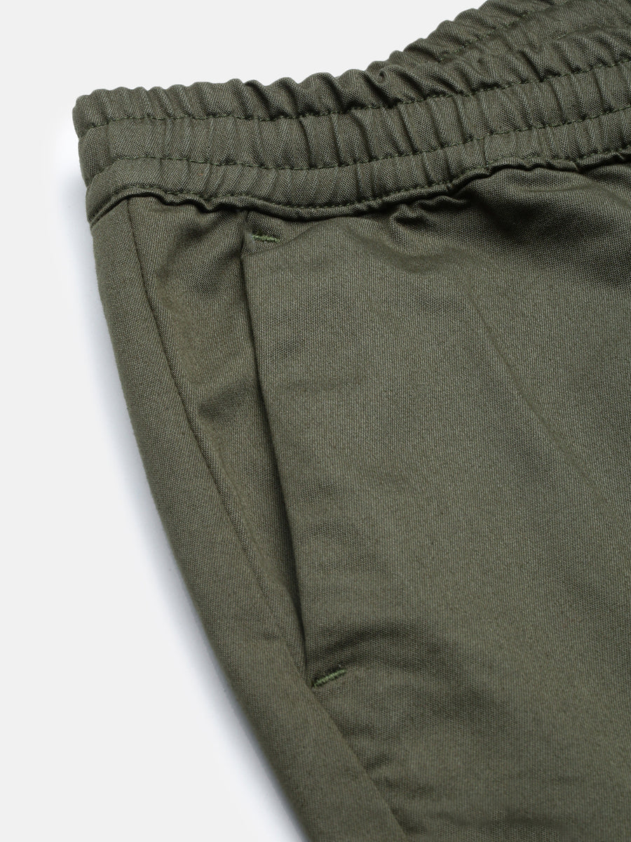 Oil Green Slim Fit Men’s Cotton Pants