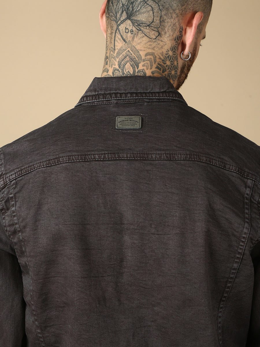 Brown Over Dyeing Slim Fit Jacket