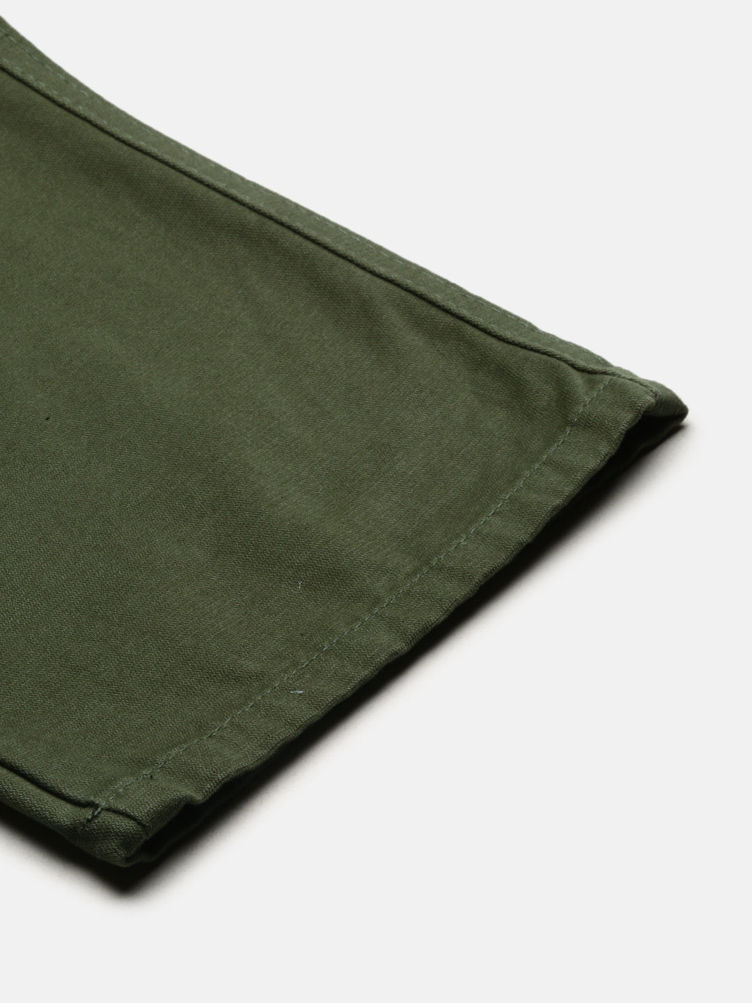 Olive Straight Fit Men’s Cotton Pants