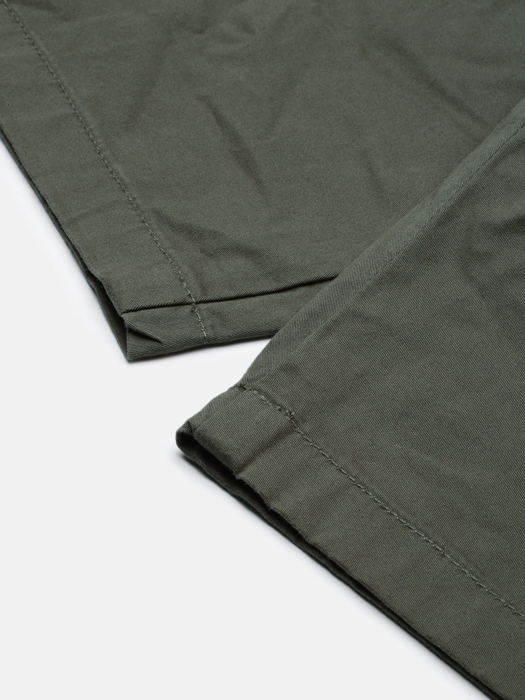 Olive Green Slim Fit Cargo Shorts
