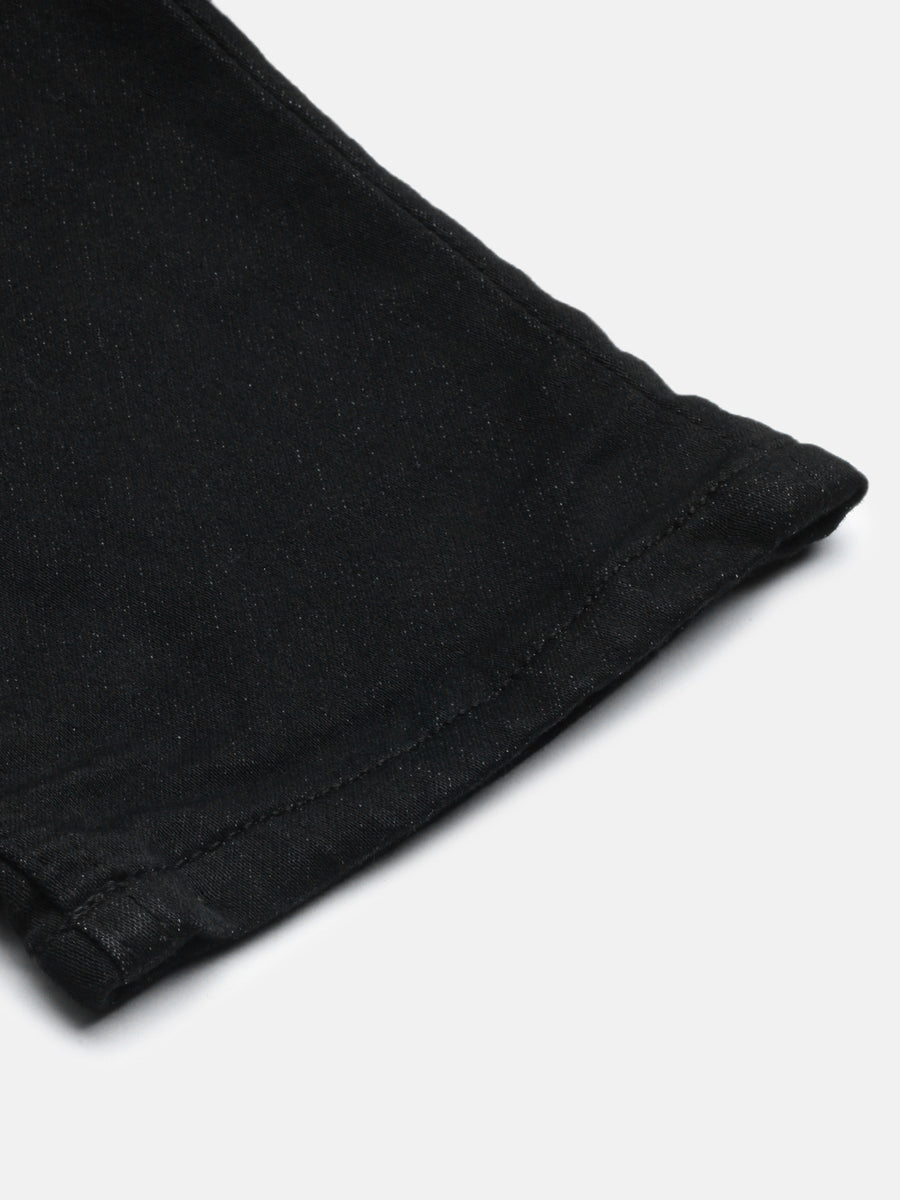 Black Strait Fit Stretchable Jeans