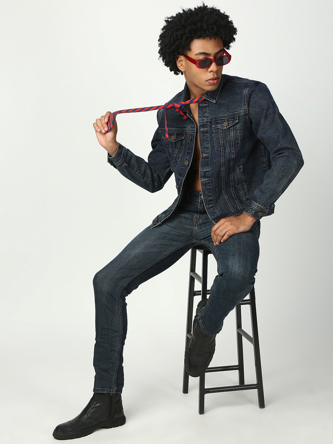 Vintage Blue Slim Fit Denim Jacket