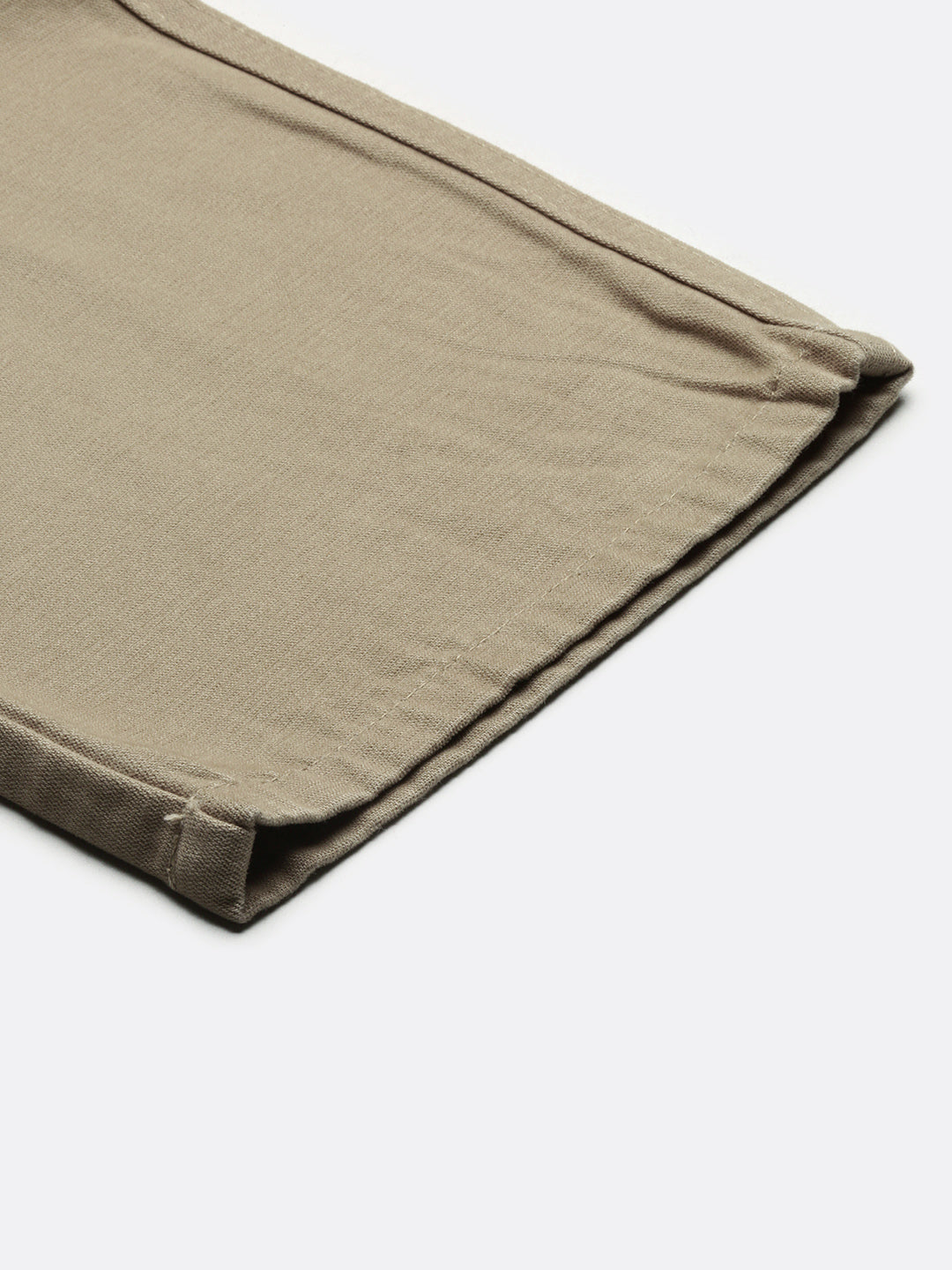 Light Khaki Straight Fit Cross Pocket Men’s Cotton Pants