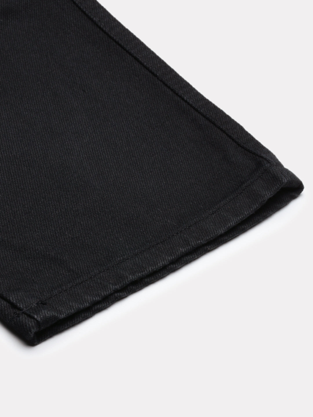 Black Straight Fit Cotton Cross Pocket Jeans