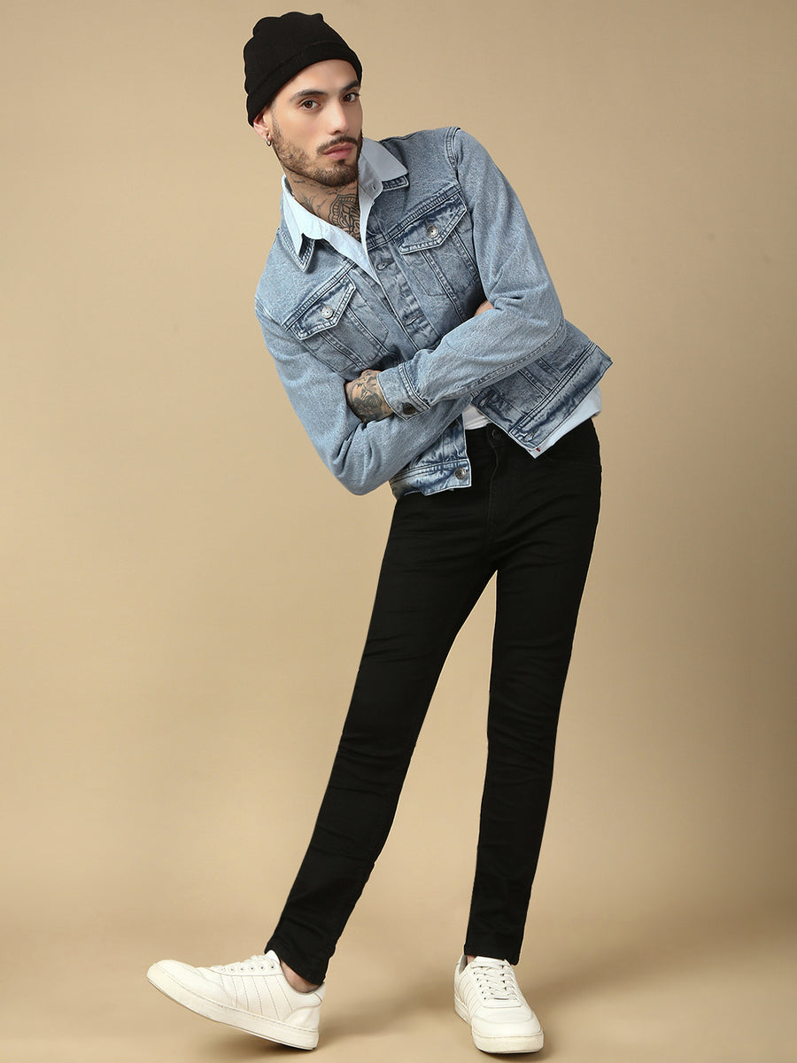 Light Blue Slim Fit Denim Jacket