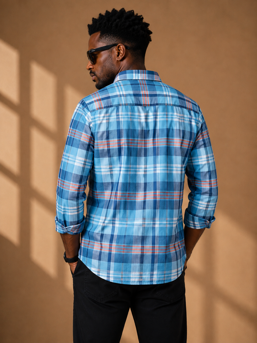 Check Full Sleeve Relax Fit Shirt Without Pocket