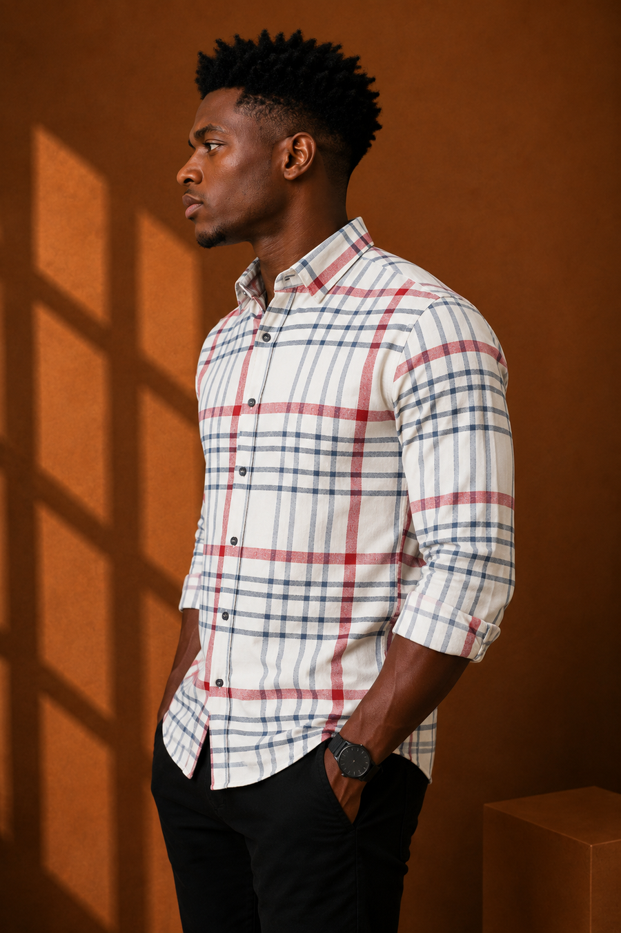 Check Full Sleeve Relax Fit Shirt Without Pocket