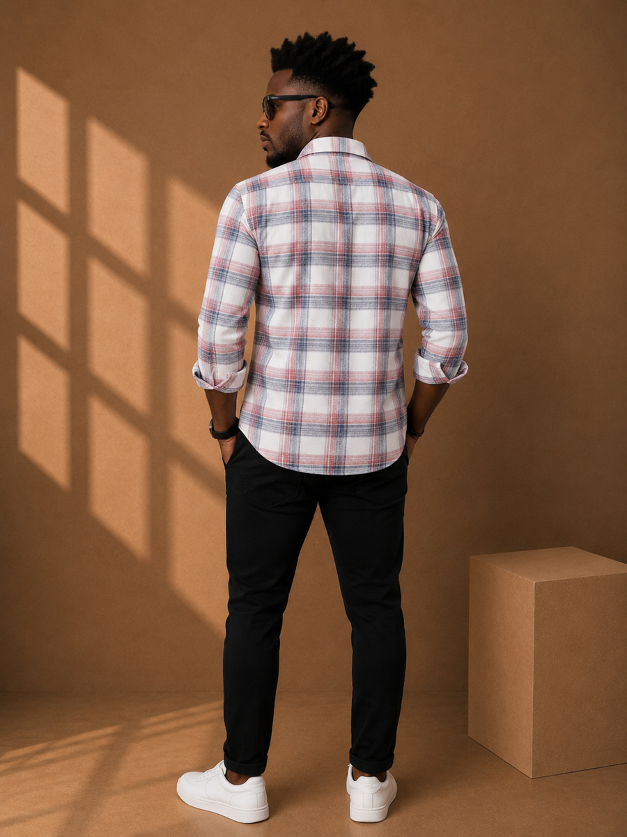 Check Full Sleeve Relax Fit Shirt Without Pocket