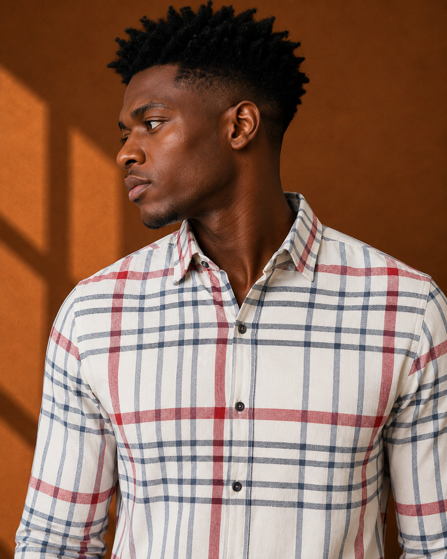 Check Full Sleeve Relax Fit Shirt Without Pocket