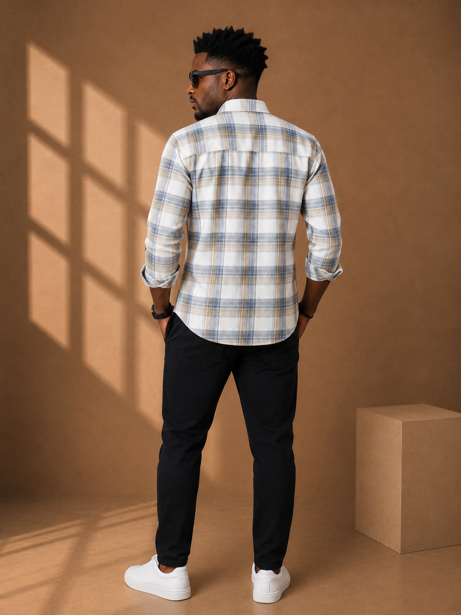 Check Full Sleeve Relax Fit Shirt Without Pocket