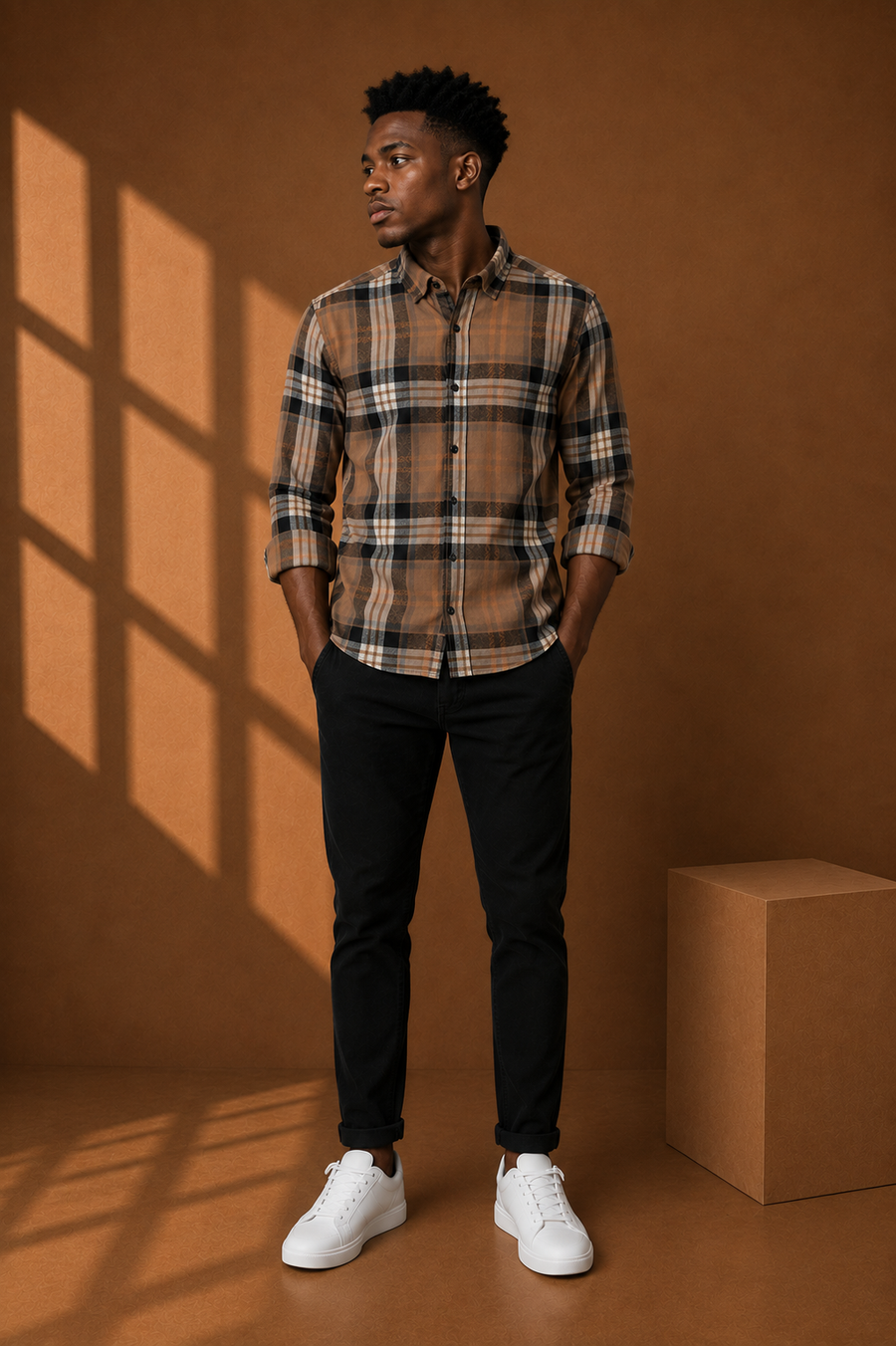Check Full Sleeve Relax Fit Shirt Without Pocket