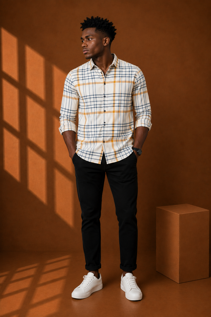 Check Full Sleeve Relax Fit Shirt Without Pocket