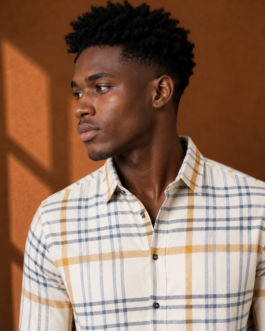 Check Full Sleeve Relax Fit Shirt Without Pocket