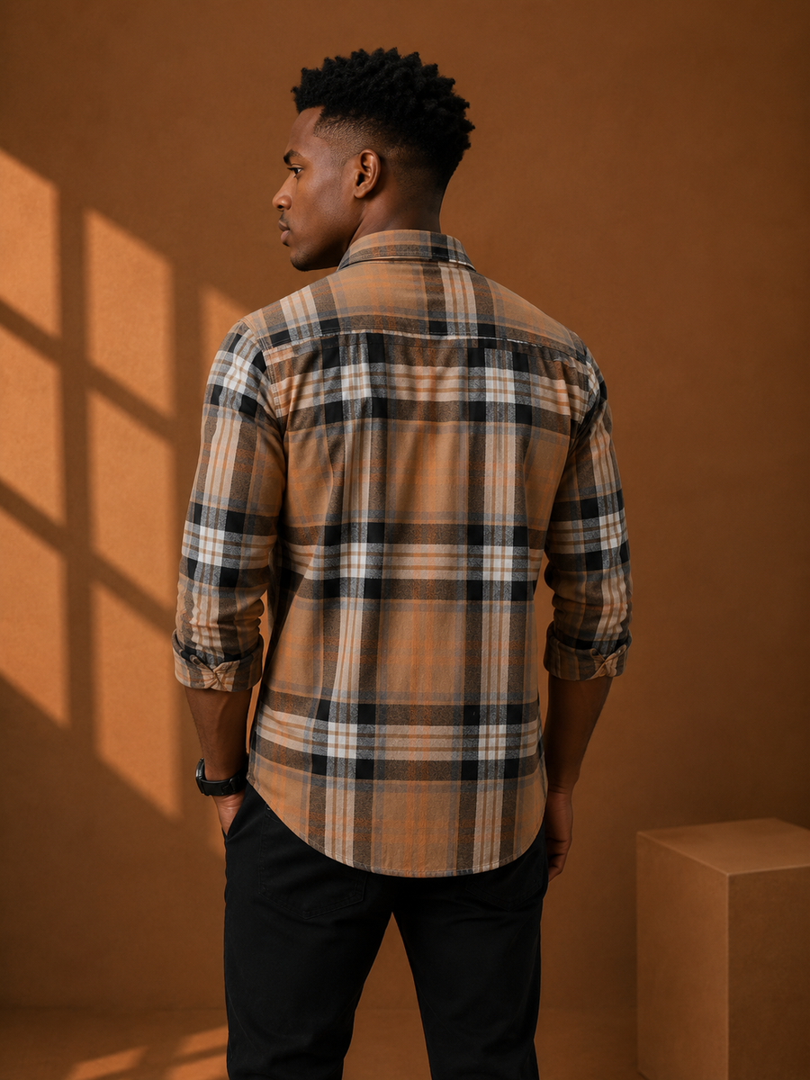 Check Full Sleeve Relax Fit Shirt Without Pocket