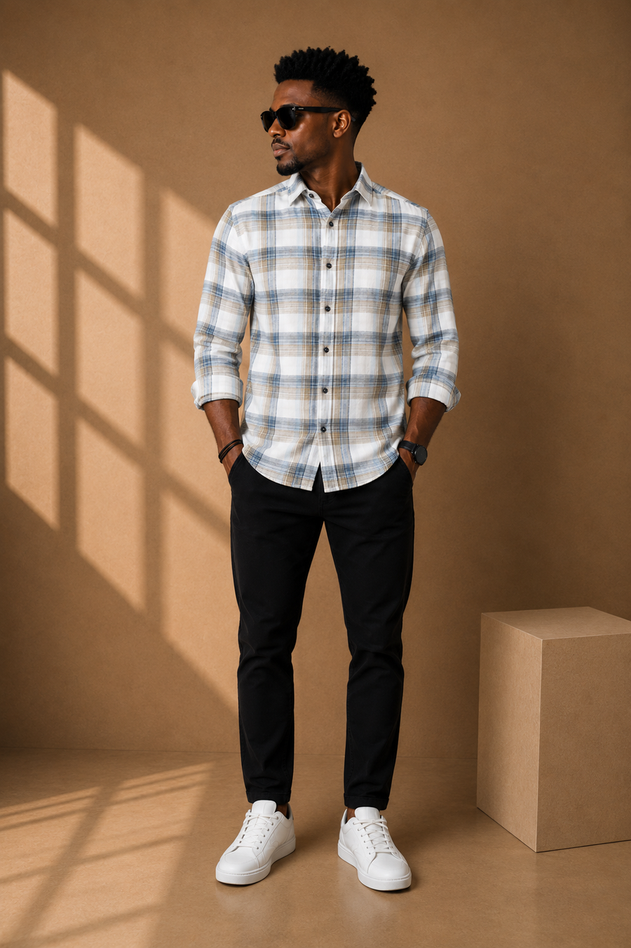 Check Full Sleeve Relax Fit Shirt Without Pocket