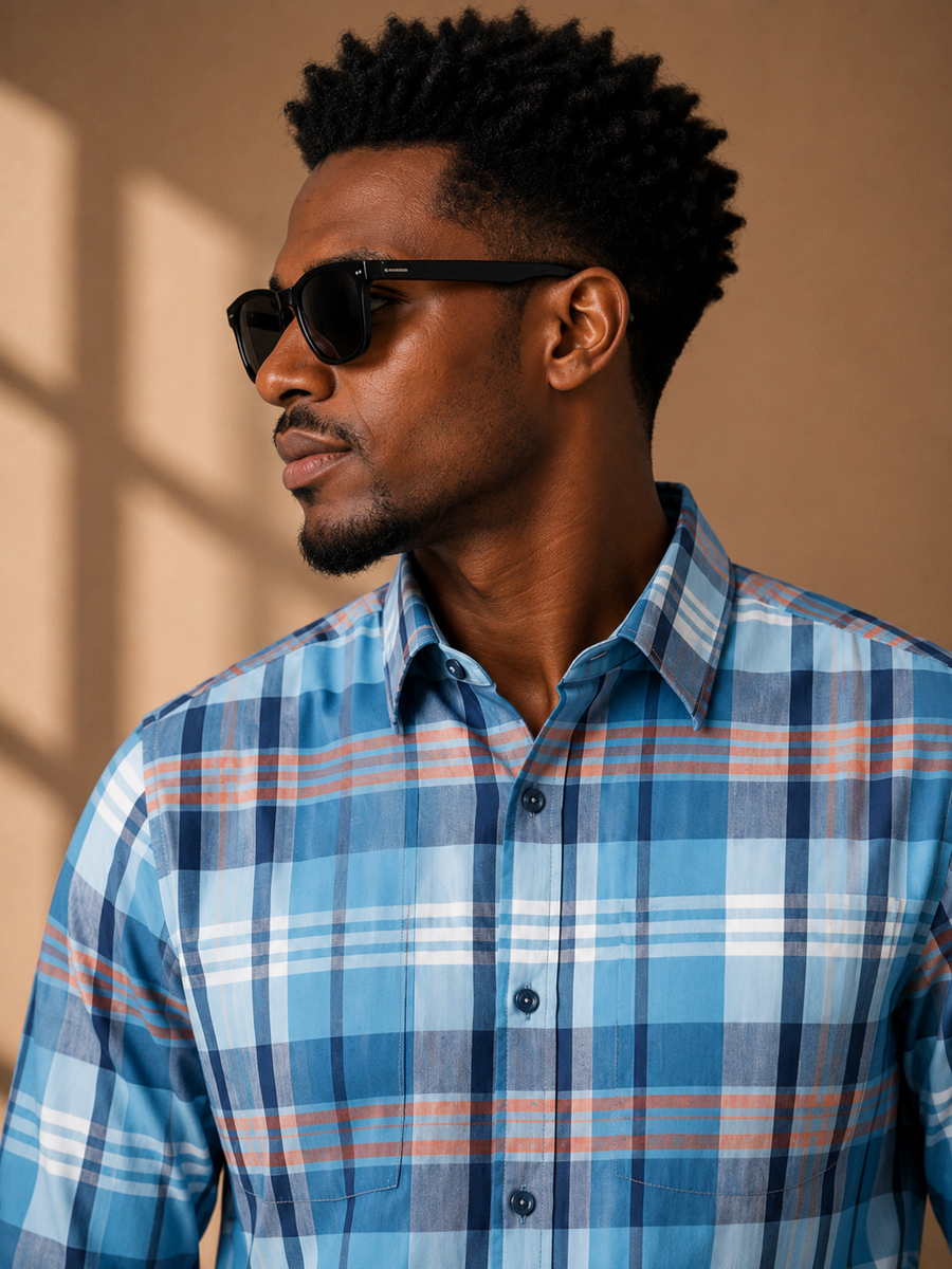 Check Full Sleeve Relax Fit Shirt Without Pocket