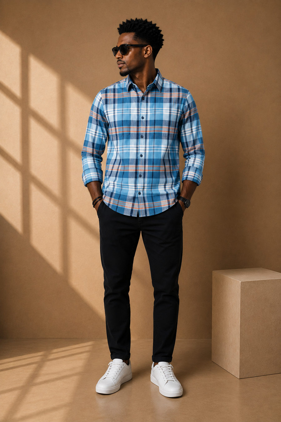 Check Full Sleeve Relax Fit Shirt Without Pocket