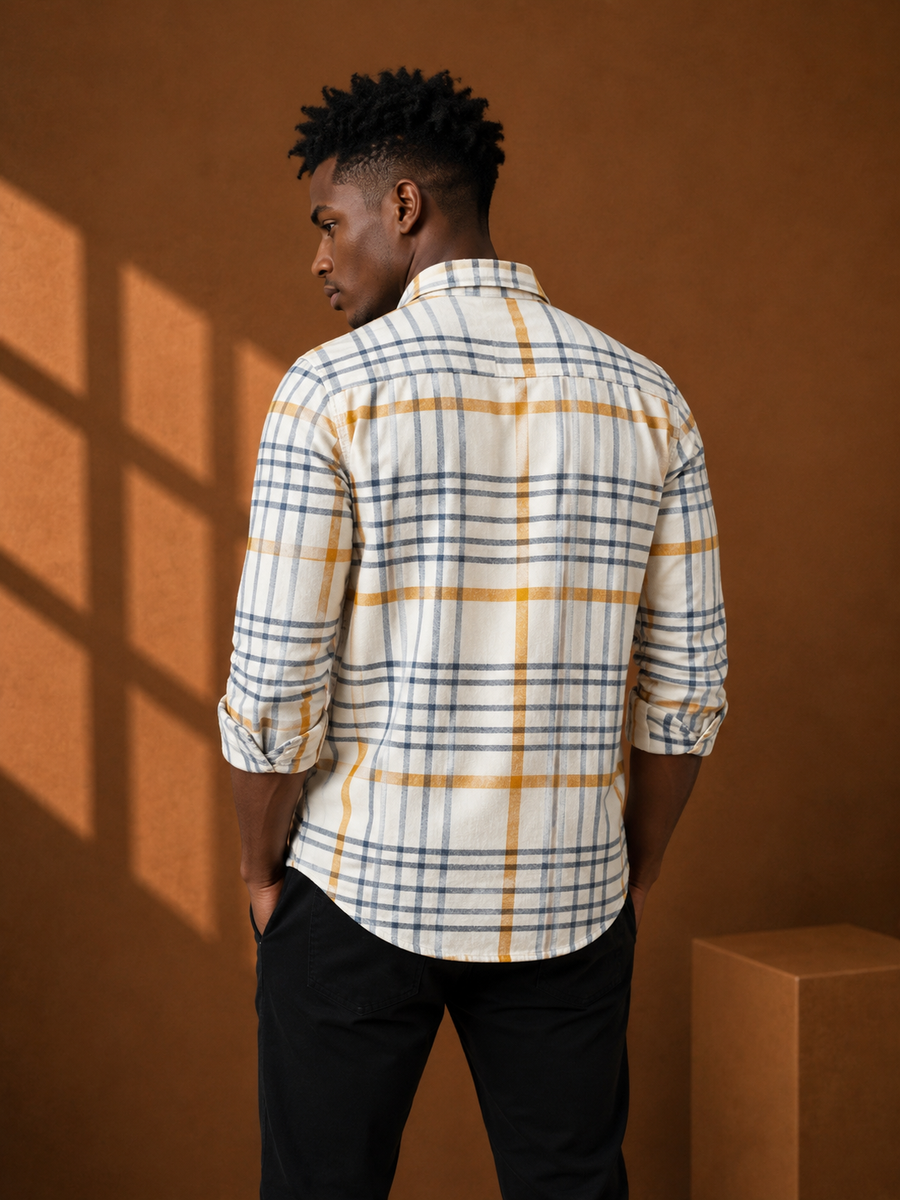 Check Full Sleeve Relax Fit Shirt Without Pocket